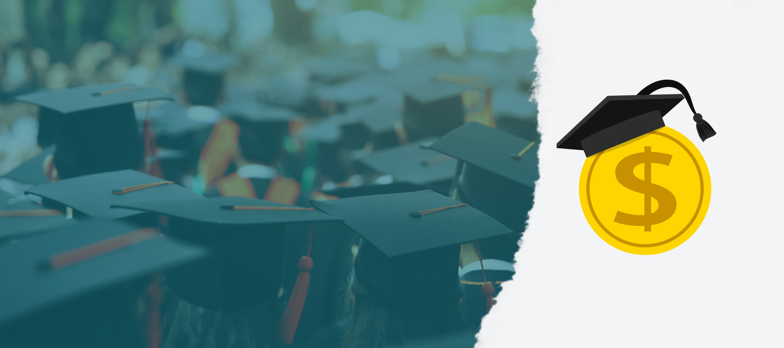 Graduation cap with money coin