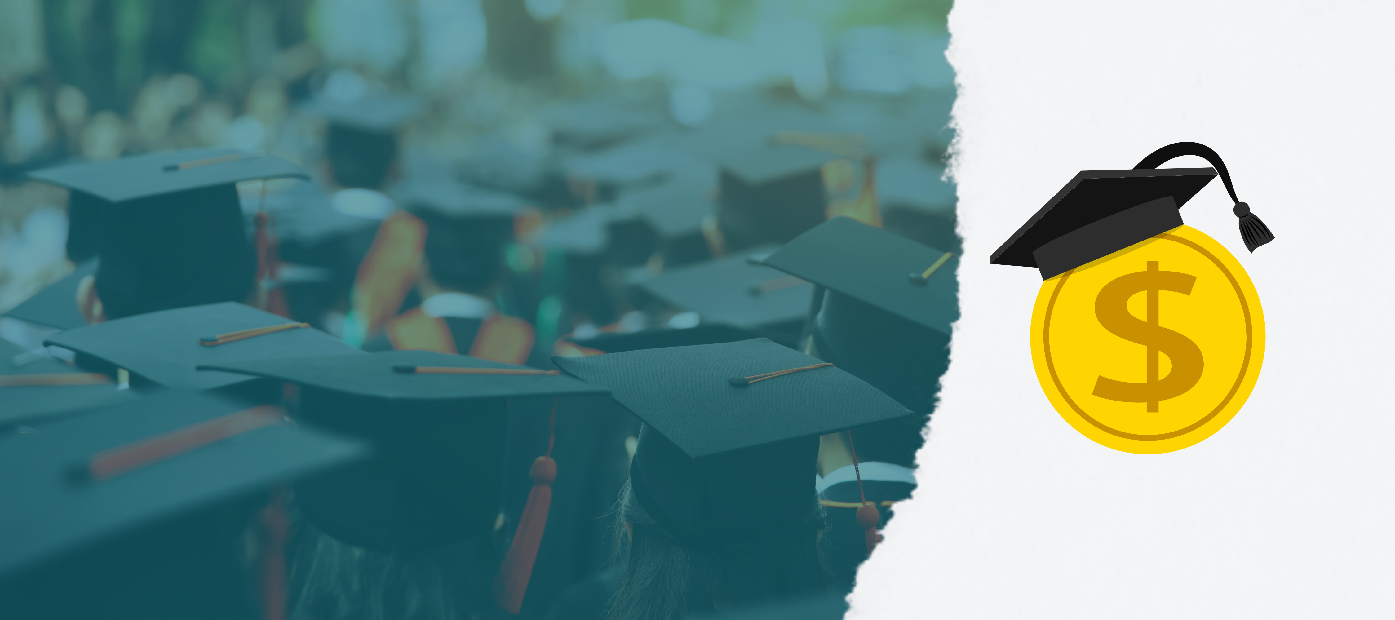 Graduation cap with money coin