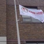 Autism Awareness Day Flag at City Hall